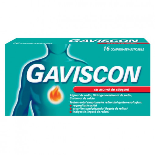 Gaviscon aroma de capsuni x 16 comprimate masticabile