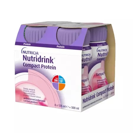 Nutricia Nutridrink Compact Protein Capsuni 4 x 125ml
