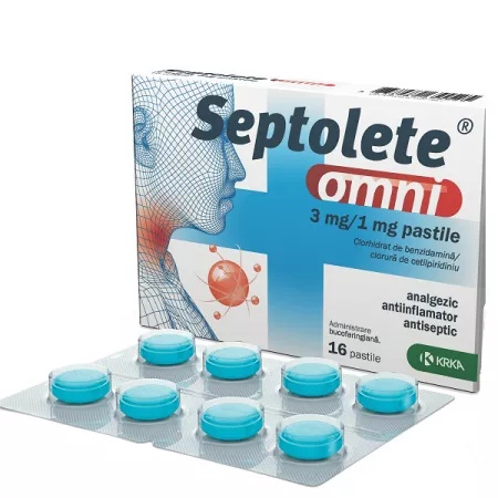 Septolete Omni Eucalipt x 16 pastile de supt