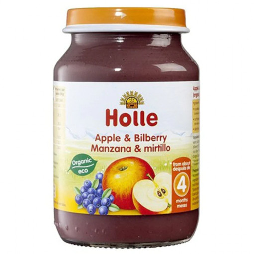 Holle Piure BIO de mere si afine pentru bebelusi x 190 grame
