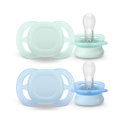 Philips Avent Suzeta Ultra Start Albastru/Verde 0-2 luni x 2 bucati (cod SCF075/02)