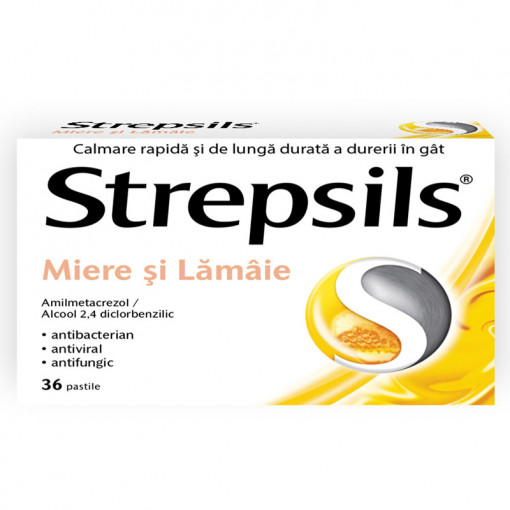 Strepsils Miere si Lamaie x 36 comprimate de supt