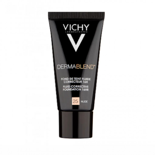 Vichy Dermablend Fond de ten corector fluid, rezistenta 16h ten normal sau uscat Nuanta 25 Nude x 30ml