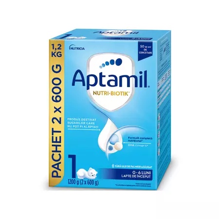 Aptamil Nutri-Biotik 1, formula de lapte praf 0-6 luni x 1200 grame