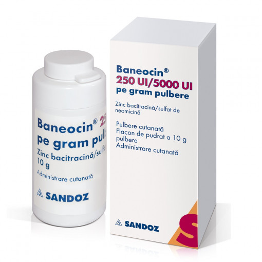 Baneocin 250 UI/5000UI pulbere cutanata x 10 grame