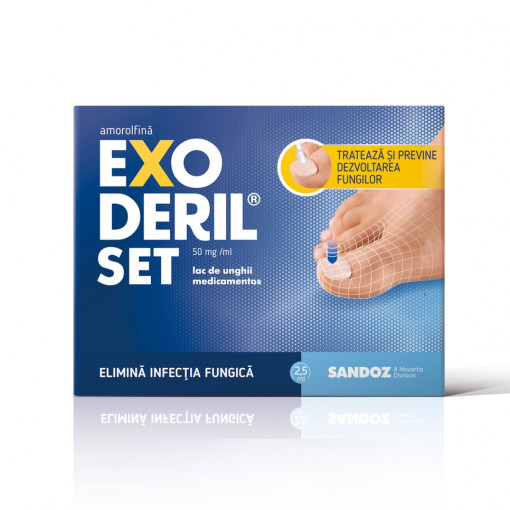 Exoderil Set 50mg/ml lac de unghii medicamentos x 2,5ml