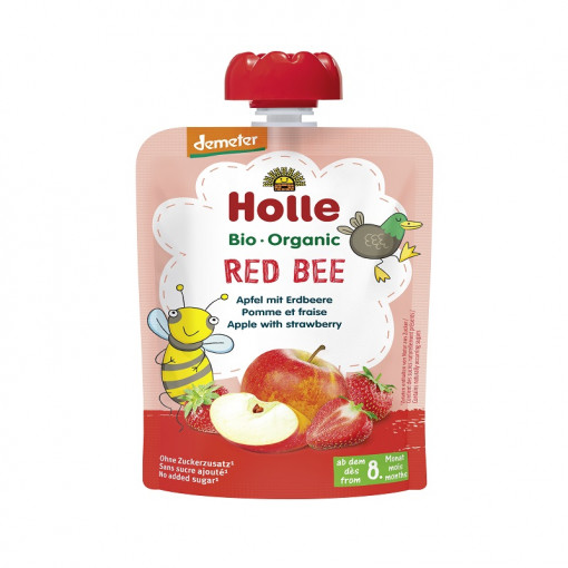 Holle Piure BIO cu mere si capsuni x 100 grame
