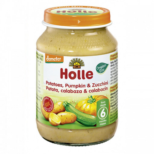 Holle Piure BIO cu zucchini, dovlecei si cartofi pentru bebelusi x 190 grame