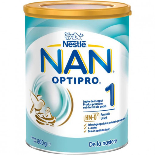 Nan 1 Optipro HM-0, formula de lapte praf de la nastere x 800 grame