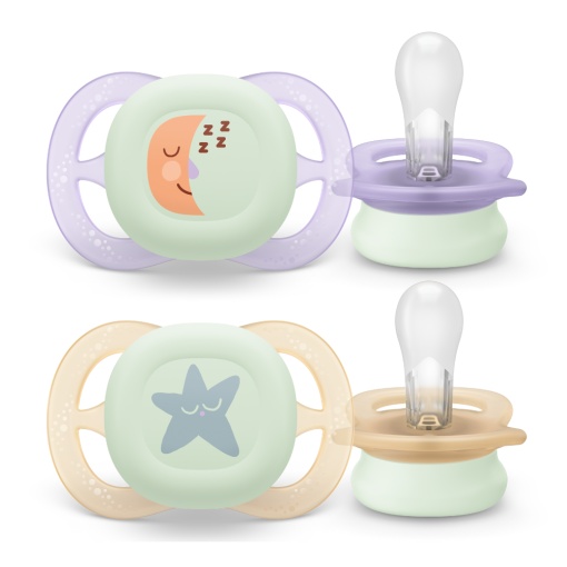 Philips Avent Suzeta Ultra Start multicolor Style 0-2 luni x 2 bucati (cod SCF075/07)