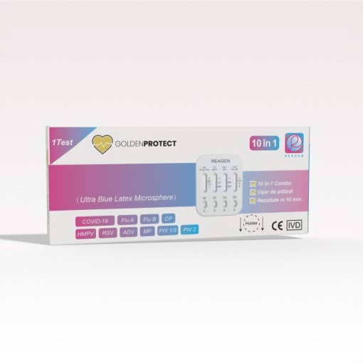 Test rapid 10 in 1 infectii respiratorii inclusiv HMPV x 1 bucata