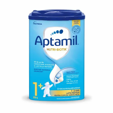 Aptamil Nutri-Biotik 1+, formula de lapte praf de la 12 luni x 800 grame