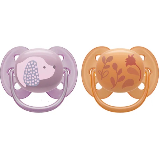 Avent Suzete Ultra Soft 6-18 luni Portocaliu-Mov x 2 bucati (SCF 091/18)