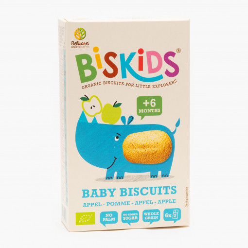 Biskids Baby Biscuiti BIO cu mere, fara zahar, de la 6 luni x 120 grame