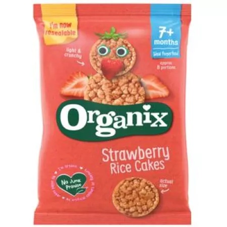 Organix Rondele BIO din orez cu capsuni, de la 7 luni x 40 grame