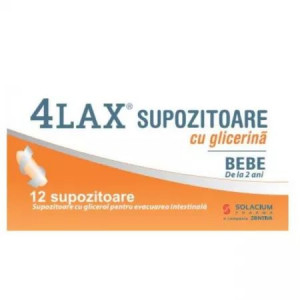 4LAX Supozitoare cu Glicerina Bebe x 12 supozitoare
