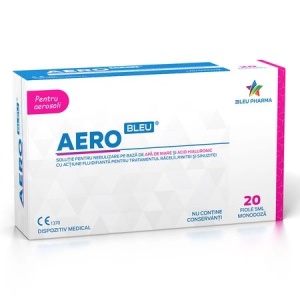 Aero Bleu Solutie pentru nebulizare pe baza de apa si acid hialuronic x 20 fiole