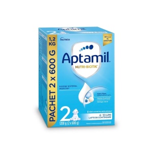 Aptamil Nutri-Biotik 2, formula de lapte praf de la 6 luni x 1200 grame (2 x 600 grame)