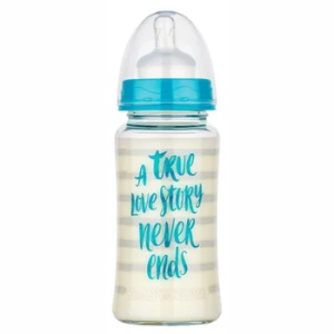 Baby Nova Biberon din sticla cu gat larg si tetina soft natural anticolici x 240ml (cod 44240)