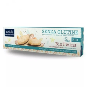 Biscuiti BIO fara gluten cu crema de cacao x 125 grame, Sottolestelle