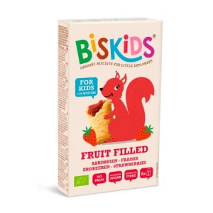 Biskids Biscuiti ECO cu umplutura de capsuni x 120 grame