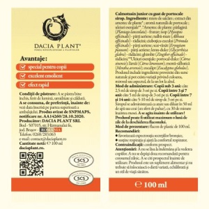 Calmotusin Junior sirop cu gust de portocale x 100ml - Img 2