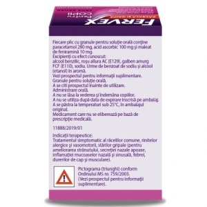 Fervex Raceala si Gripa pentru copii fara zahar 280mg/100mg/10mg x 8 plicuri - Img 2