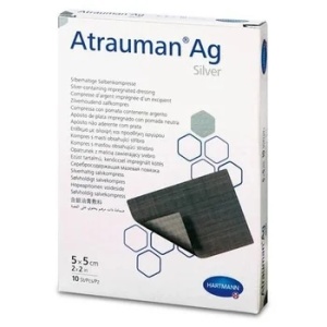 Hartmann Atrauman AG Pansament steril impregnat cu Argint 5cm x 5cm x 10 bucati