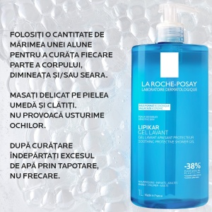 La Roche Posay Lipikar gel spalare piele sensibila x 1000ml - Img 3