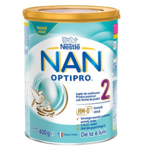 NAN OPTIPRO 2 HM-O, formula de lapte praf de la 6 luni, 400 grame
