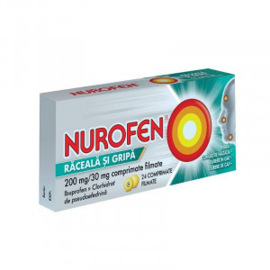 Nurofen Raceala si Gripa 200mg/30mg x 24 comprimate