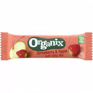 Organix Baton BIO ovaz integral cu capsuni si mere x 23 grame