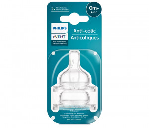 Philips Avent Tetine din silicon Clasic cu flux nou-nascut 0+ x 2 bucati (cod SCY761/02)