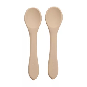 Set de lingurite din silicon Appekids, culoare Bubble Beige