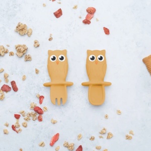 Set de tacamuri din silicon Appekids Owl Honey