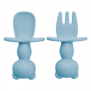 Tacamuri din silicon pentru diversificare bebelusi, Appekids Aqua Blue - Img 1