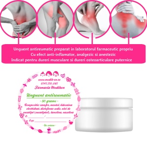 Unguent antireumatic pentru dureri puternice x 50 grame - Img 2