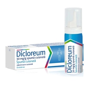 Dicloreum 30mg/g spuma cutanata x 50 grame