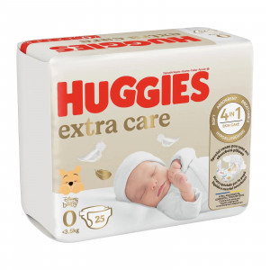 Huggies Extra Care nr. 0 (<3.5 kg) x 25 bucati