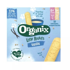 Organix Little Ruskits Biscuiti ecologici cu Vanilie, de la 6 luni x 60 grame