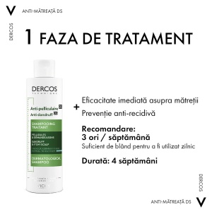 Vichy Dercos Sampon Tratament Antimatreata par normal gras x 200ml - Img 2