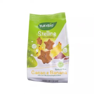 Yukybio Biscuiti BIO fara zahar cu banane si cacao x 120 grame