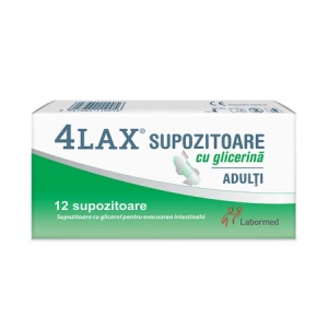 4LAX Supozitoare cu glicerina pentru adulti x 12 supozitoare