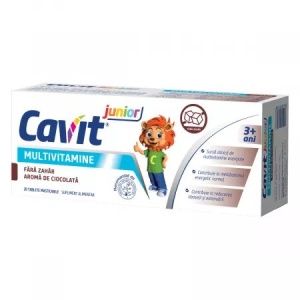 Cavit Junior Multivitamine fara zahar aroma de ciocolata x 20 tablete masticabile
