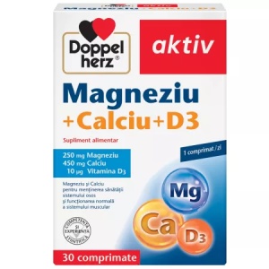 Doppel Herz Magneziu, Calciu, vitamina D3 x 30 comprimate
