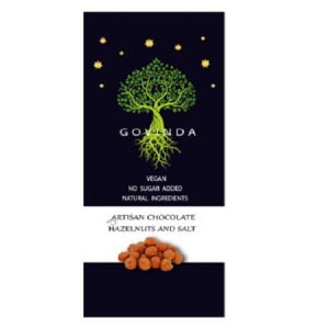 Govinda Ciocolata vegana artizanala cu alune si sare x 100 grame