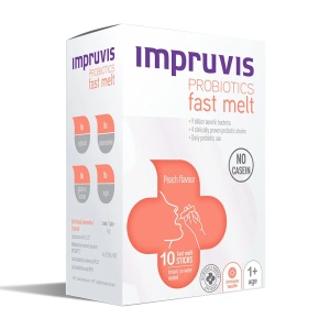 Impruvis Probiotic Fast Melt cu aroma de piersici x 10 plicuri