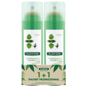 Klorane pachet sampon uscat cu extract de urzica, 150ml + 150ml