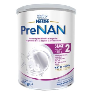 Nestle PreNAN Stage 2, lapte praf de la nastere x 400 grame