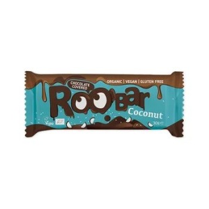 Roobar Baton organic din cocos invelit in ciocolata vegana fara gluten x 30 grame